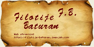 Filotije Baturan vizit kartica